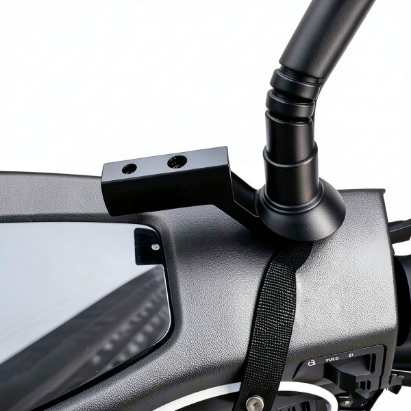 HQTS Matte Black Motorcycle Rearview Mirror Bracket, Universal Fit,-5