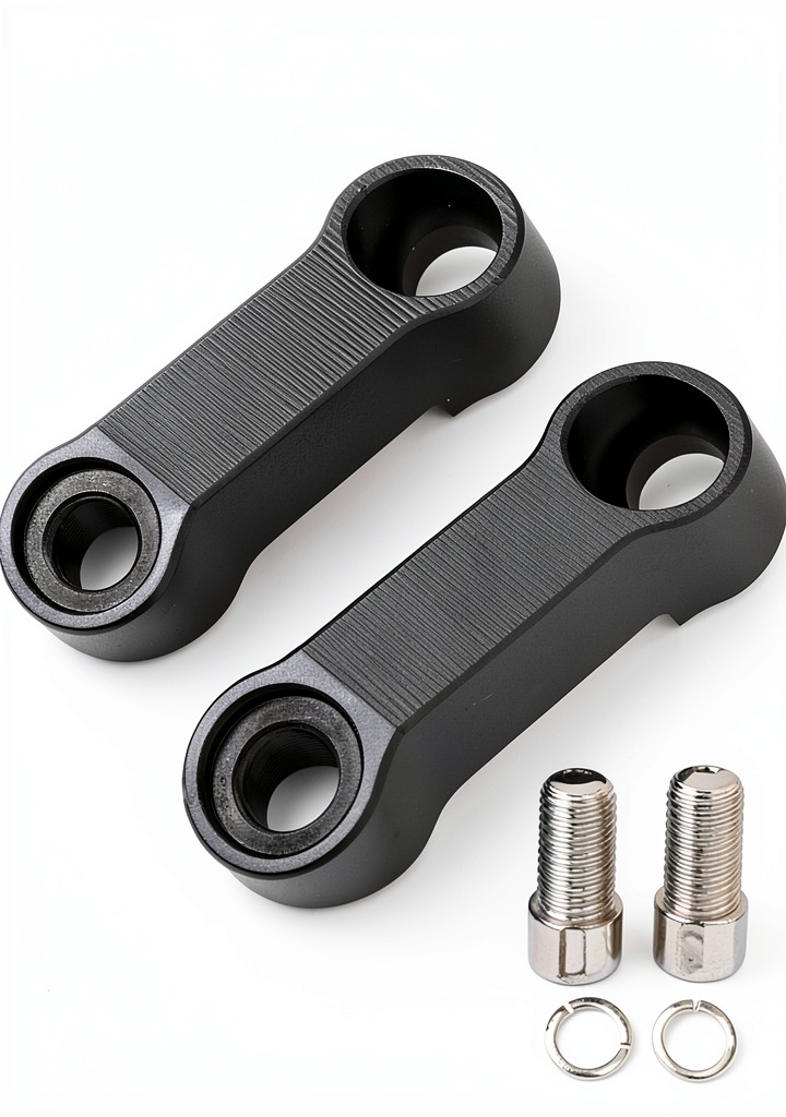 Installing MAKGAGAAI Motorcycle Mirror Extender Mount Riser Aluminum Adapter on a wooden desk