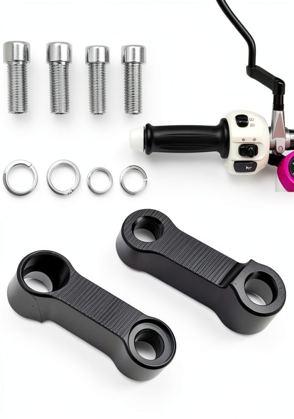 QWORK Aluminum Alloy Mirror Extenders for Motorcycles and Electric-0