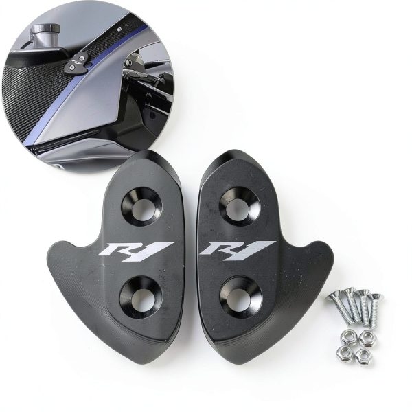 MFGZD R1/R1M Mirror Block Off Base Plate Black CNC Aluminum-1