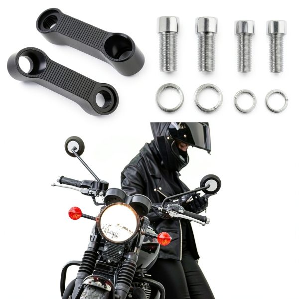 QWORK Aluminum Alloy Mirror Extenders for Motorcycles and Electric-7