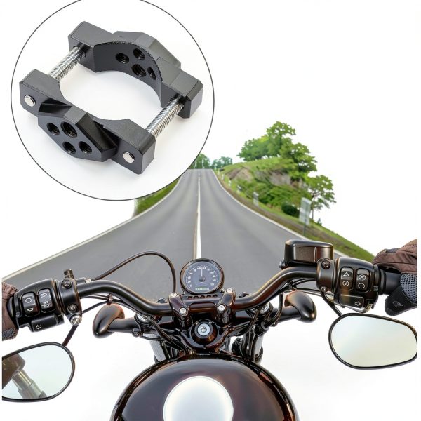 Motoforti Front Motorcycle Mirror Bracket Aluminum Adjustable-1