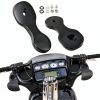 Hutexico Motorcycle Mirror Drop Bracket Kit Black Anodized 3.5" Lower-0