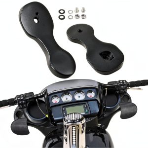 Hutexico Motorcycle Mirror Drop Bracket Kit Black Anodized 3.5" Lower-0