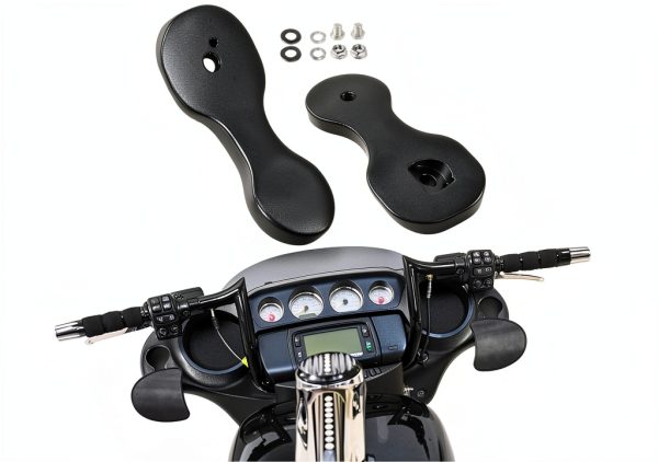 Hutexico Motorcycle Mirror Drop Bracket Kit Black Anodized 3.5" Lower-0