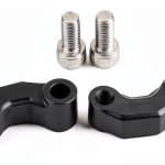 Aramox Rear Mirror Riser Brackets Black Fit Rust-Resistant Aluminum-0