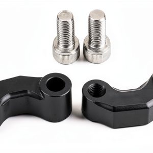 Aramox Rear Mirror Riser Brackets Black Fit Rust-Resistant Aluminum-0
