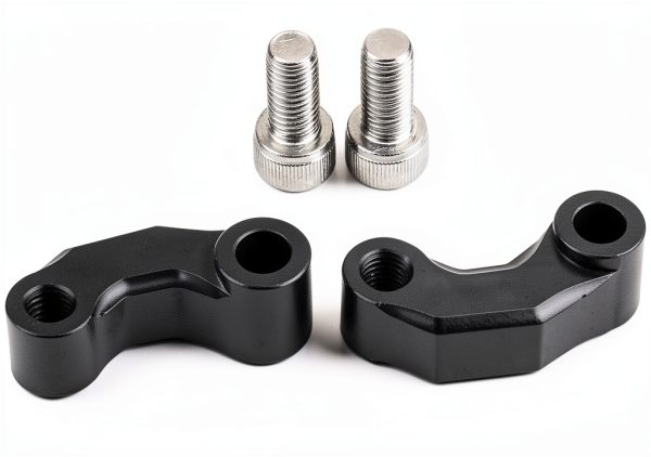 Aramox Rear Mirror Riser Brackets Black Fit Rust-Resistant Aluminum-0