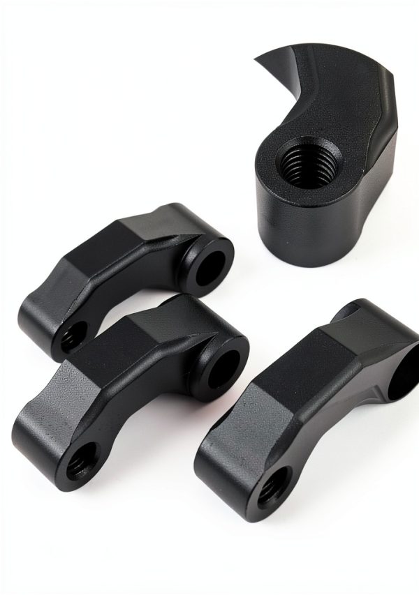 Aramox Rear Mirror Riser Brackets Black Fit Rust-Resistant Aluminum-2