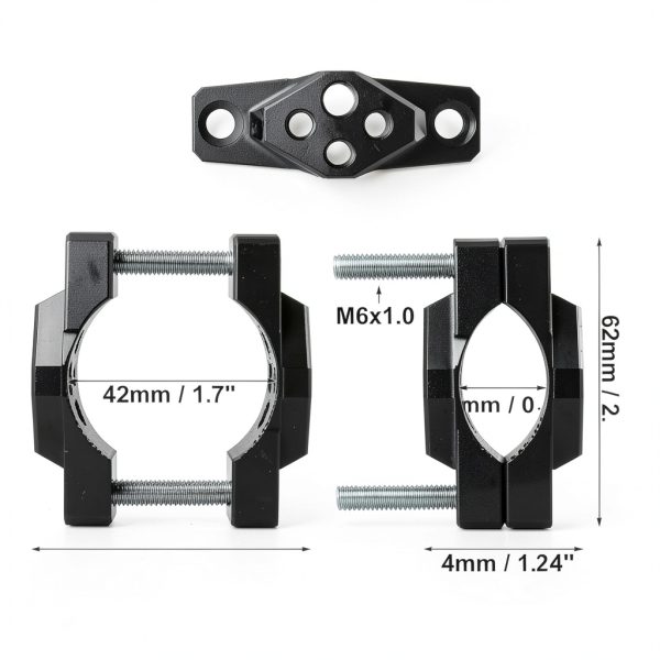 Motoforti Front Motorcycle Mirror Bracket Aluminum Adjustable-2