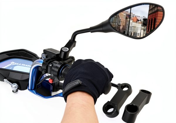 Joyzan Motorcycle Rearview Mirror Adapter, Aluminum Alloy, Custom Fit,-1