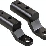 HQTS Matte Black Motorcycle Rearview Mirror Bracket, Universal Fit,-0