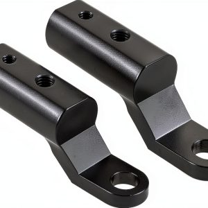 HQTS Matte Black Motorcycle Rearview Mirror Bracket, Universal Fit,-0