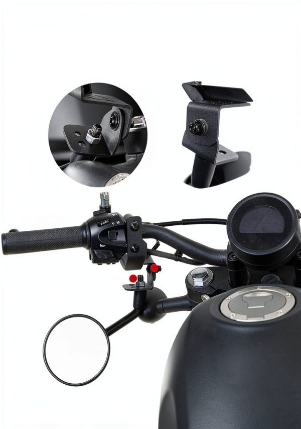 KEMIMOTO Handlebar Mount Rearview Mirror Bracket for Rebel 500 300-2