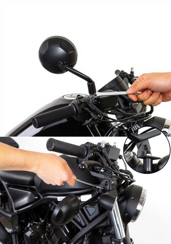 KEMIMOTO Handlebar Mount Rearview Mirror Bracket for Rebel 500 300-5