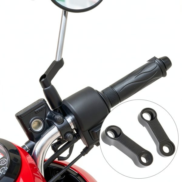QWORK Aluminum Alloy Mirror Extenders for Motorcycles and Electric-1