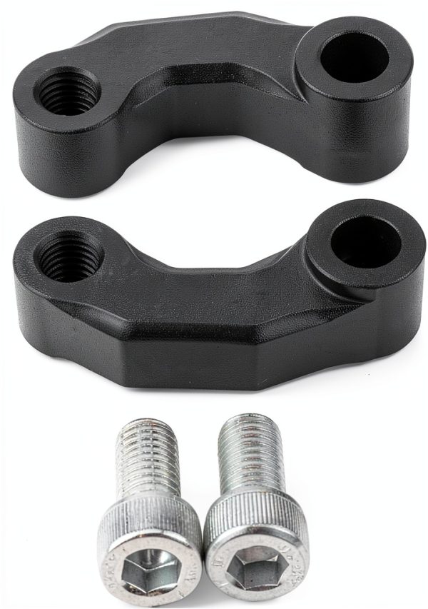 Aramox Rear Mirror Riser Brackets Black Fit Rust-Resistant Aluminum-6