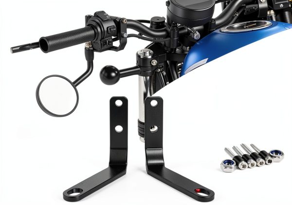 LANQIAN T5-5754 Aluminium Handlebar Mount Rearview Mirror Down Bracket-1