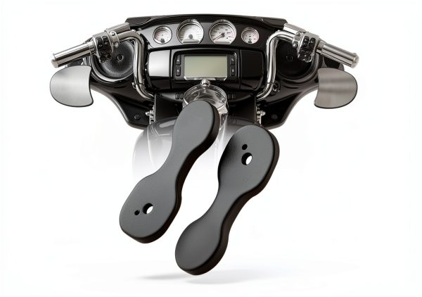 Hutexico Motorcycle Mirror Drop Bracket Kit Black Anodized 3.5" Lower-8