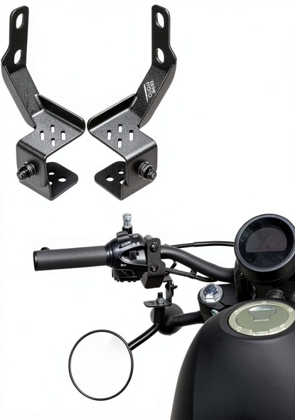 KEMIMOTO Handlebar Mount Rearview Mirror Bracket for Rebel 500 300-0