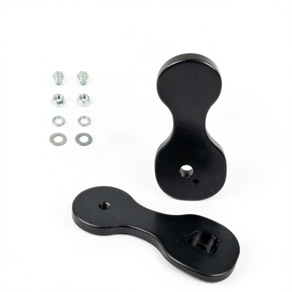 Hutexico Motorcycle Mirror Drop Bracket Kit Black Anodized 3.5" Lower-6