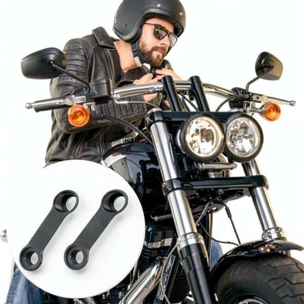 QWORK Aluminum Alloy Mirror Extenders for Motorcycles and Electric-6