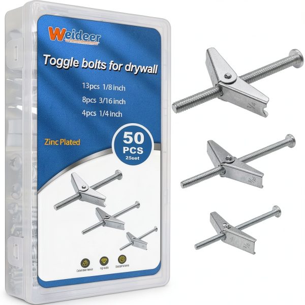 Toggle Bolts Wall Anchors 50pcs by weideer Heavy Duty Drywall Set-0