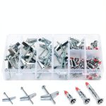 Toggle Bolt Kit 76Pcs 1/8" 3/16" 1/4" Zinc Steel Wall Anchor by Wokape-0
