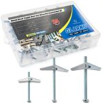 Toggle Bolt Kit by Glarks Zinc Plated Steel 24‑Piece 1/8‑3/16‑1/4-0