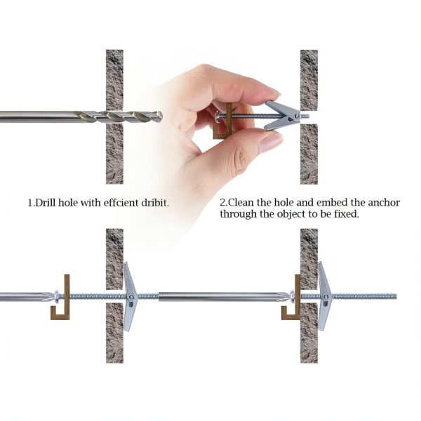 Toggle Bolt Kit by Glarks Zinc Plated Steel 24‑Piece 1/8‑3/16‑1/4-4