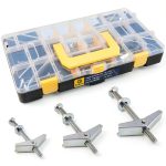 48 Sets Toggle Bolts - 1/4 3/16 1/8 Inch Butterfly Toggle Anchors for Drywall - Toggle Bolt Assortment Kit with Matching Wing Nuts, Hex Nuts, Washers-0