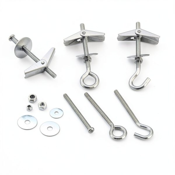 48Pcs Toggle Bolts for Drywall,Toggle Anchors Assortment Kit-M4 M6 Toggle Bolt & Eye Bolt &Ceiling Hooks for Hanging Plants Heavy Duty,Butterfly Anchors for Drywall,Zinc Plated-1