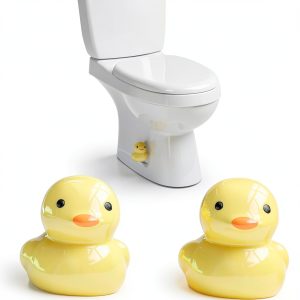 Ceramic Little Yellow Duck Toilet Bolt Cap Decoration Kit 2pcs-0
