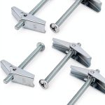 uxcell M6 x 75mm Male Thread Spring Loaded Hollow Wall Round Head Toggle Bolt 5pcs-0