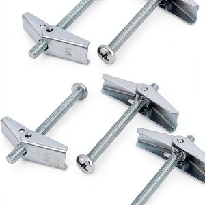 uxcell M6 x 75mm Male Thread Spring Loaded Hollow Wall Round Head Toggle Bolt 5pcs-0